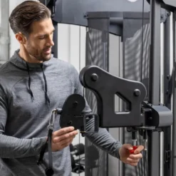 Station de musculation polyvalente 2 x 80 kg avec barre de traction et set d'accessoires - Compacte et complète pour homegym