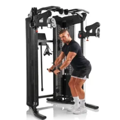 Station de musculation polyvalente 2 x 80 kg avec barre de traction et set d'accessoires - Compacte et complète pour homegym