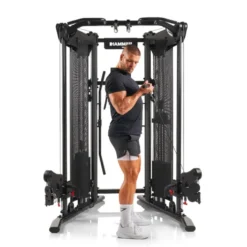 Station de musculation polyvalente 2 x 80 kg avec barre de traction et set d'accessoires - Compacte et complète pour homegym