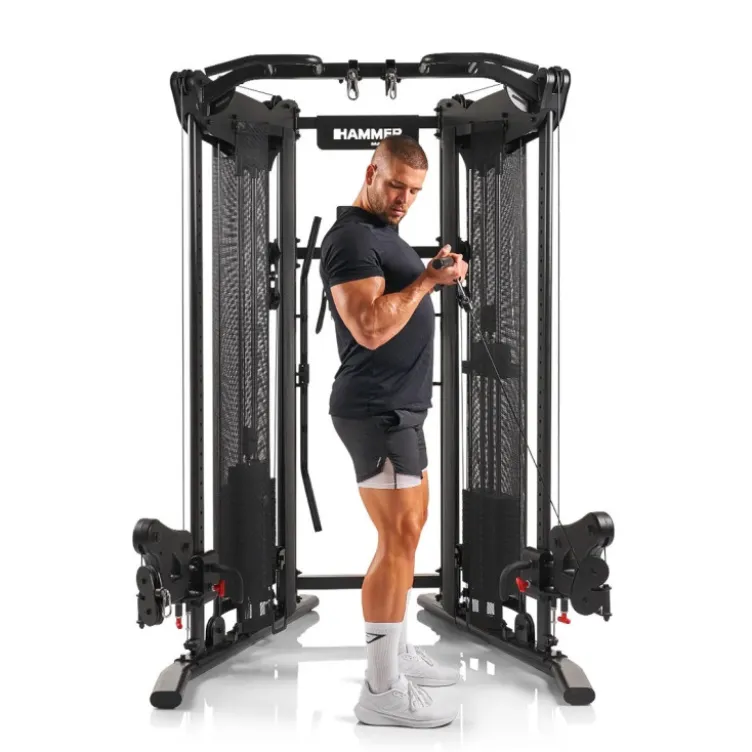 Station de musculation polyvalente 2 x 80 kg avec barre de traction et set d'accessoires - Compacte et complète pour homegym