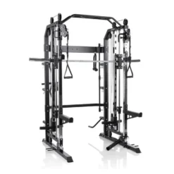 Station de musculation polyvalente Autark Hammer avec barre guidée et accessoires - Barre de traction multi-grip