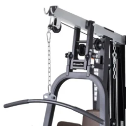 Station de musculation 5 postes en 1 pour entraînement à domicile - Machine de fitness multiposte avec presse à cuisse