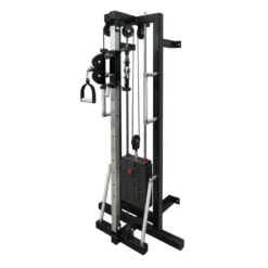 Station de musculation poulie réglable professionnelle avec colonne de poids 80 kg