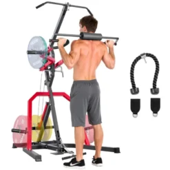 Station de musculation Triplex avec bras de levier et système de tirage haut et bas pour home gym
