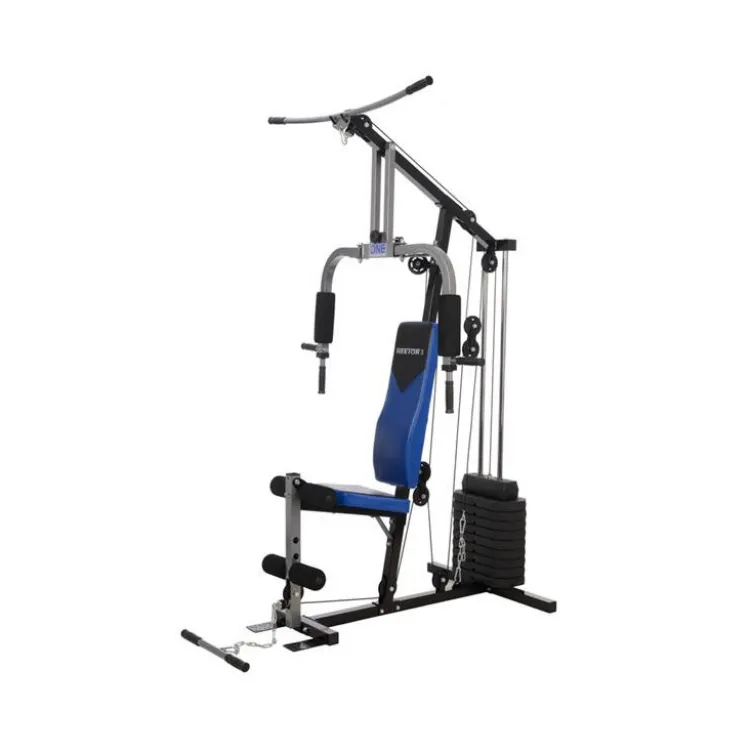Station d'entraînement ultra polyvalente pour exercices de force avec colonne de poids de 45 kg