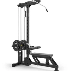 Station de tirage ATX à charge libre jusqu'à 150 kg avec banc d'aviron rabattable et repose-pieds ajustable
