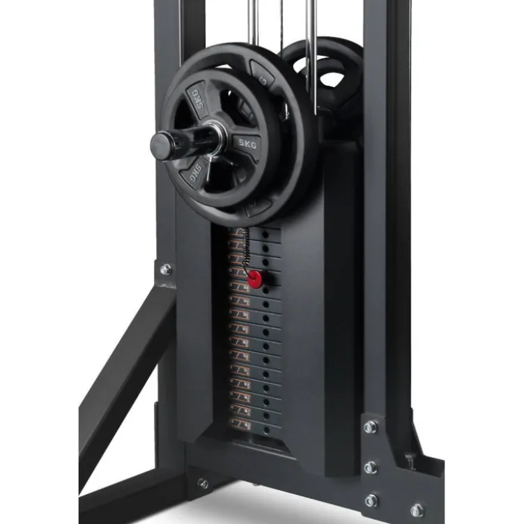 Station de tirage pull tower à charge guidée 95 kg avec 3 poignées et siège réglable
