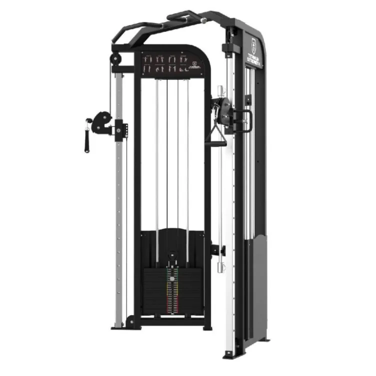 Station Functional Trainer Double Poulies Réglables et Colonne de poids 2 x 100 kg- Elite Series Titanium Strength