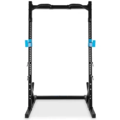 Station half rack 850 kg avec barre de traction et safety spotters