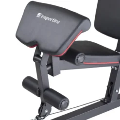 Station home gym de musculation à charges guidées avec colonne de poids 99 kg et pupitre à biceps
