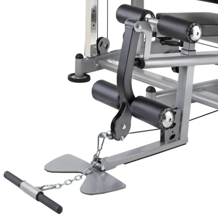 Station home-gym haut de gamme multi équipée avec colonne de poids 90 kg et leg curl extension