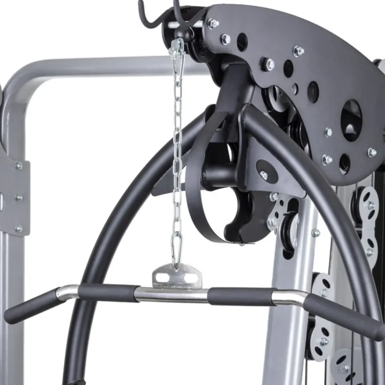 Station home-gym haut de gamme multi équipée avec colonne de poids 90 kg et leg curl extension
