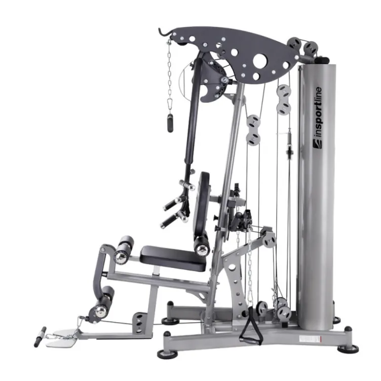 Station home-gym haut de gamme multi équipée avec colonne de poids 90 kg et leg curl extension