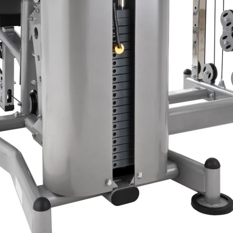 Station home-gym haut de gamme multi équipée avec colonne de poids 90 kg et leg curl extension