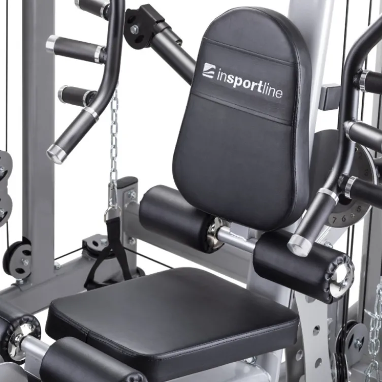 Station home-gym haut de gamme multi équipée avec colonne de poids 90 kg et leg curl extension
