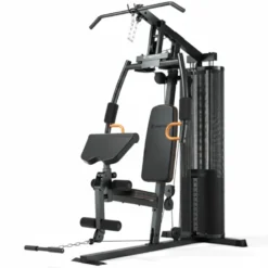 Station Home-Gym multi-postes avec colonne de poids 69.50 kg et poulie haute et basse
