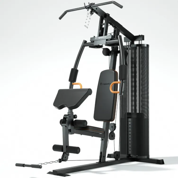Station Home-Gym multi-postes avec colonne de poids 69.50 kg et poulie haute et basse
