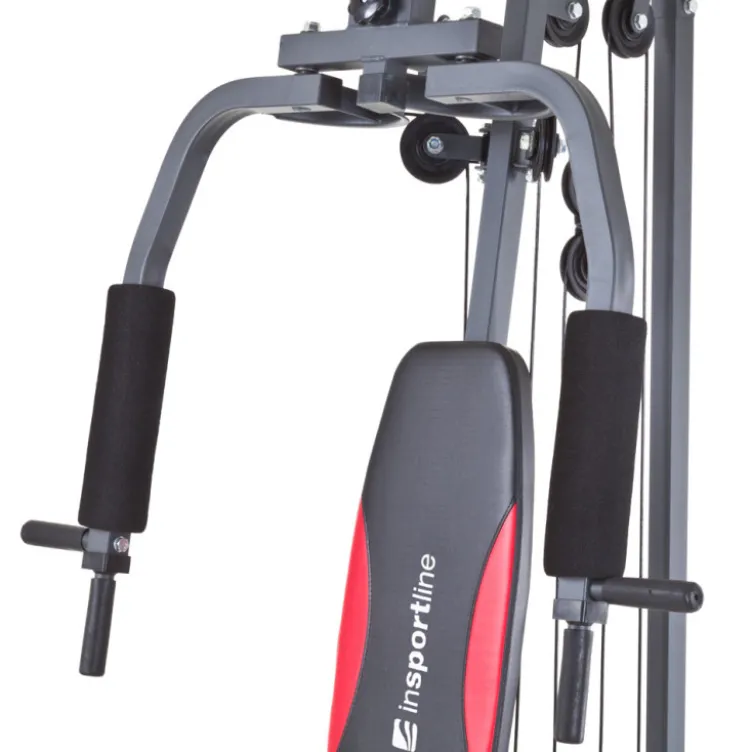 Station home-gym multi-équipée à charges libres pour entraînements polyvalents et complets à domicile
