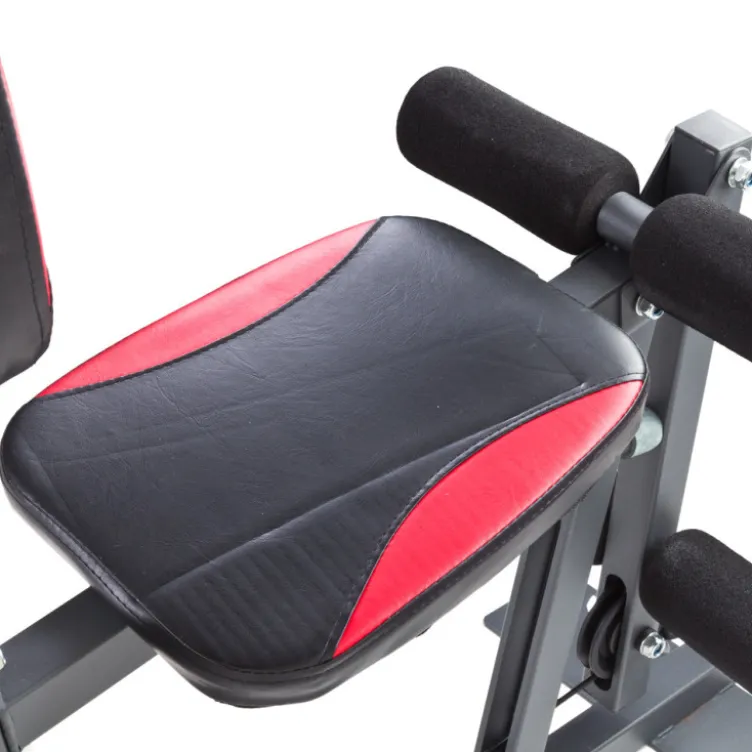 Station home-gym multi-équipée à charges libres pour entraînements polyvalents et complets à domicile