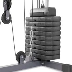 Station homegym polyvalente de musculation complète avec colonne de poids