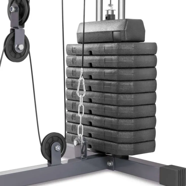 Station homegym polyvalente de musculation complète avec colonne de poids