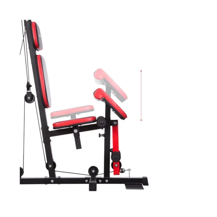 Station multifonctionnelle avec charge guidée avec colonne de poids de 67 kg pour entraînement de force en home-gym