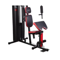 Station multifonctionnelle avec charge guidée avec colonne de poids de 67 kg pour entraînement de force en home-gym