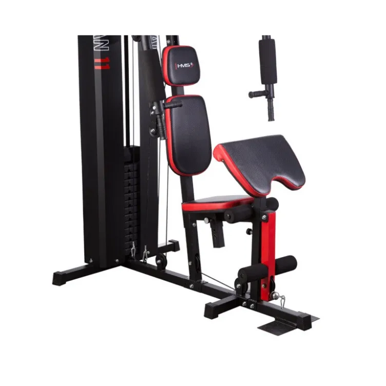 Station multifonctionnelle avec charge guidée avec colonne de poids de 67 kg pour entraînement de force en home-gym