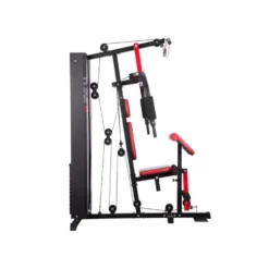 Station multifonctionnelle avec charge guidée avec colonne de poids de 67 kg pour entraînement de force en home-gym