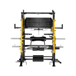 Station multi-gym avec ensemble complet d'accessoires pour des entraînements de musculation variés en homegym