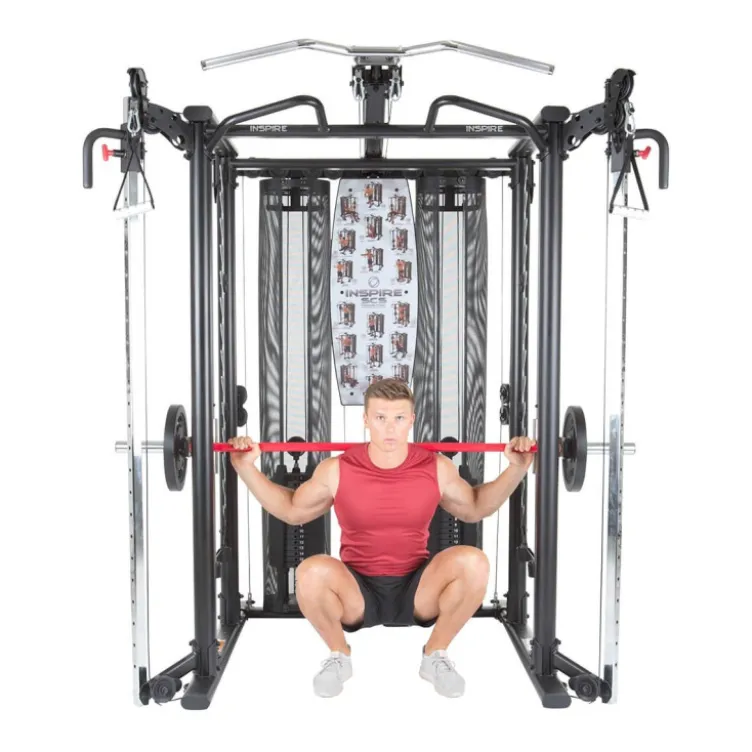 Station multi-postes complètes pour homegym de musculation - + de 60 possibilités d'exercices - SCS Smith Cage System