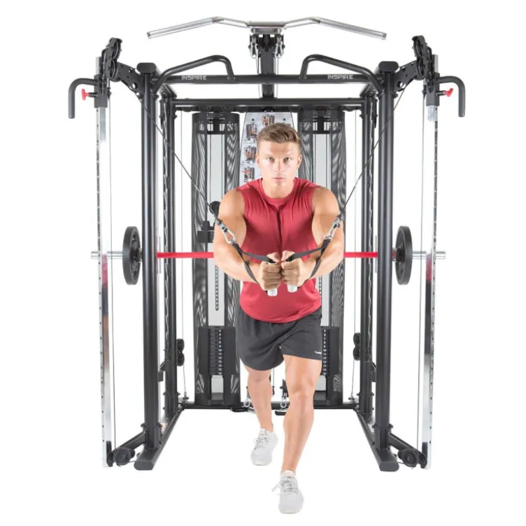 Station multi-postes complètes pour homegym de musculation - + de 60 possibilités d'exercices - SCS Smith Cage System