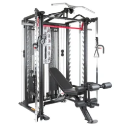 Station multi-postes complètes pour homegym de musculation - + de 60 possibilités d'exercices - SCS Smith Cage System