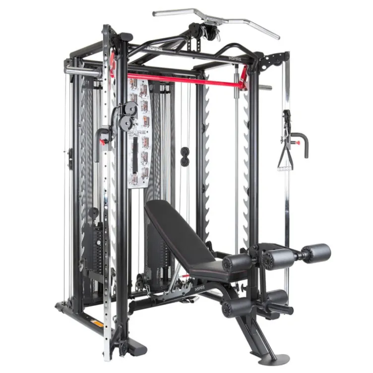 Station multi-postes complètes pour homegym de musculation - + de 60 possibilités d'exercices - SCS Smith Cage System