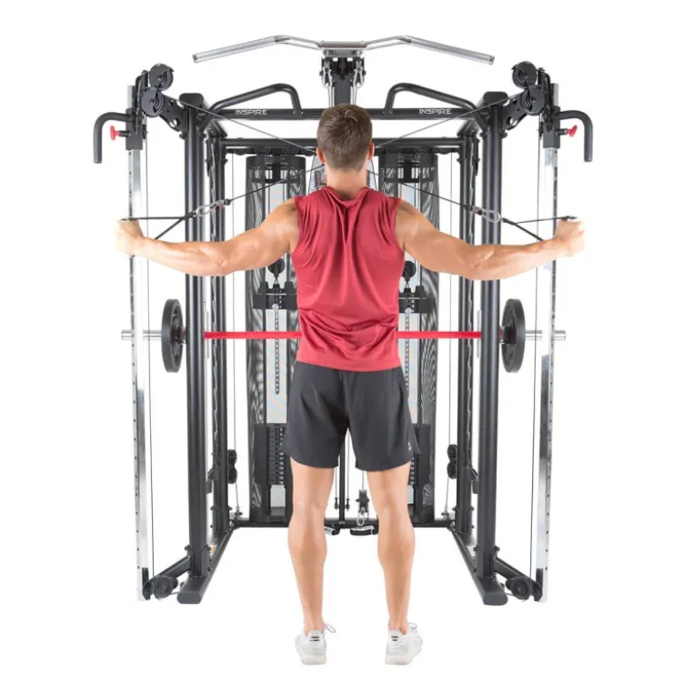 Station multi-postes complètes pour homegym de musculation - + de 60 possibilités d'exercices - SCS Smith Cage System