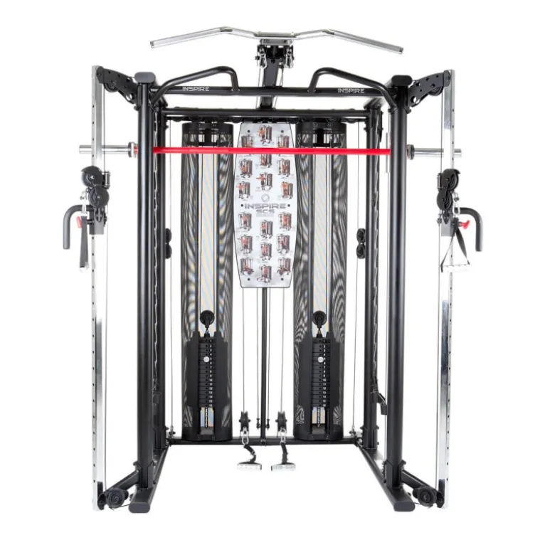 Station multi-postes complètes pour homegym de musculation - + de 60 possibilités d'exercices - SCS Smith Cage System