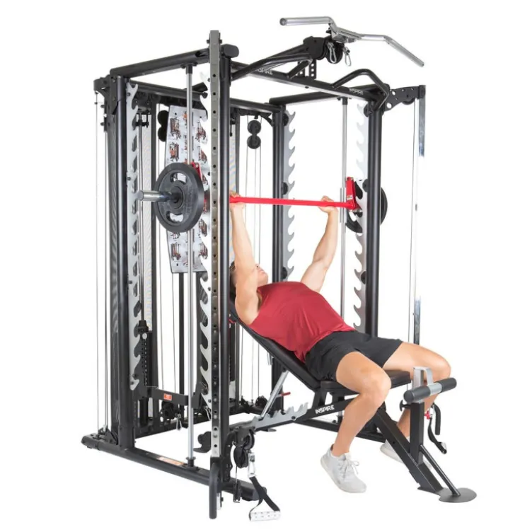 Station multi-postes complètes pour homegym de musculation - + de 60 possibilités d'exercices - SCS Smith Cage System