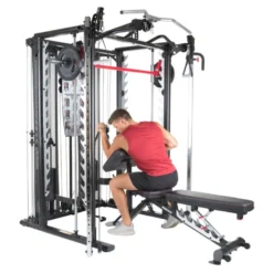 Station multi-postes complètes pour homegym de musculation - + de 60 possibilités d'exercices - SCS Smith Cage System