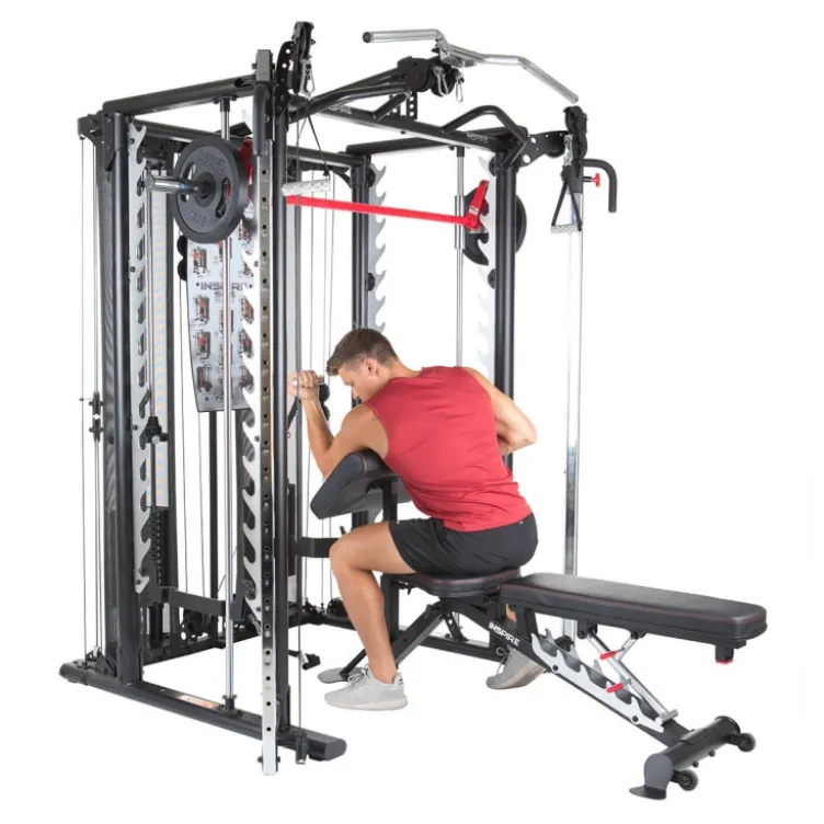 Station multi-postes complètes pour homegym de musculation - + de 60 possibilités d'exercices - SCS Smith Cage System