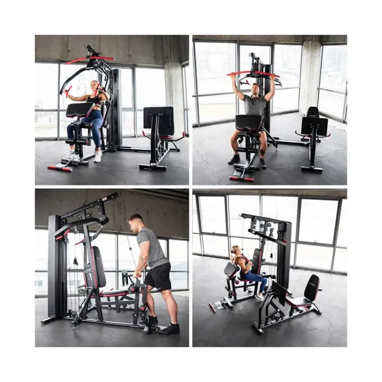 Station polyvalente multi-exercices de musculation avec presse à cuisses pour homegym