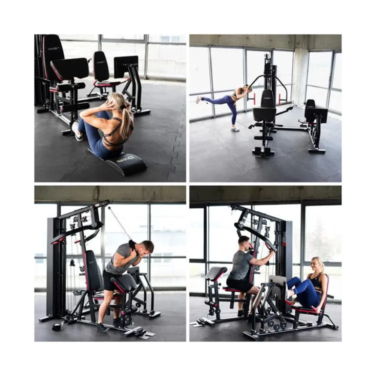 Station polyvalente multi-exercices de musculation avec presse à cuisses pour homegym