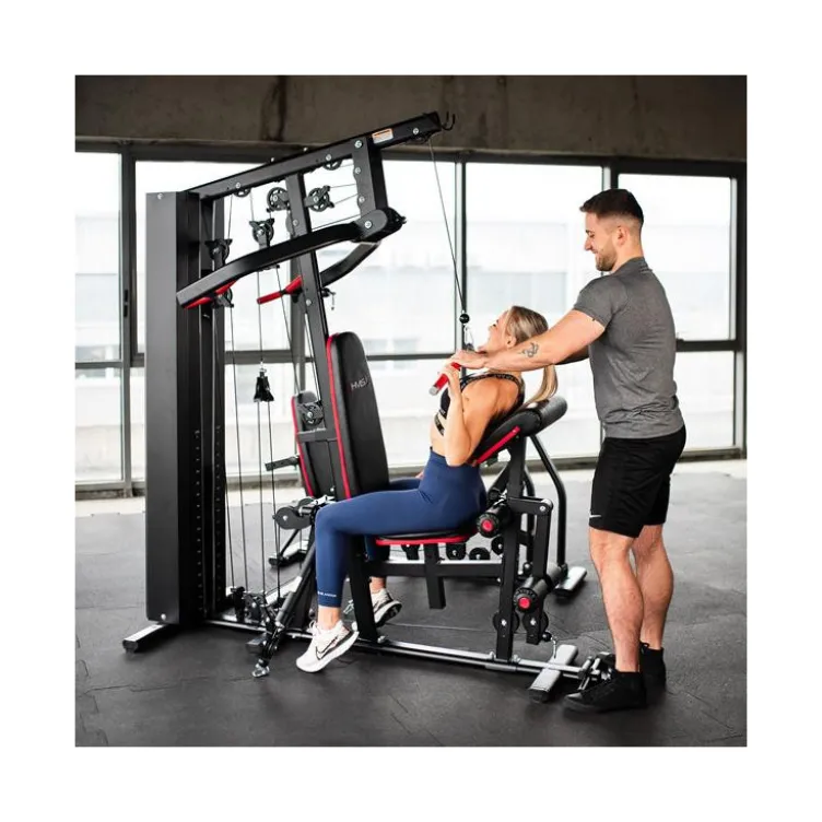 Station polyvalente multi-exercices de musculation avec presse à cuisses pour homegym