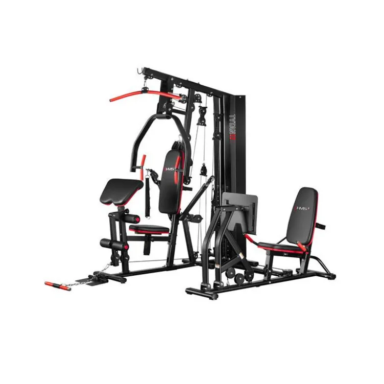 Station polyvalente multi-exercices de musculation avec presse à cuisses pour homegym