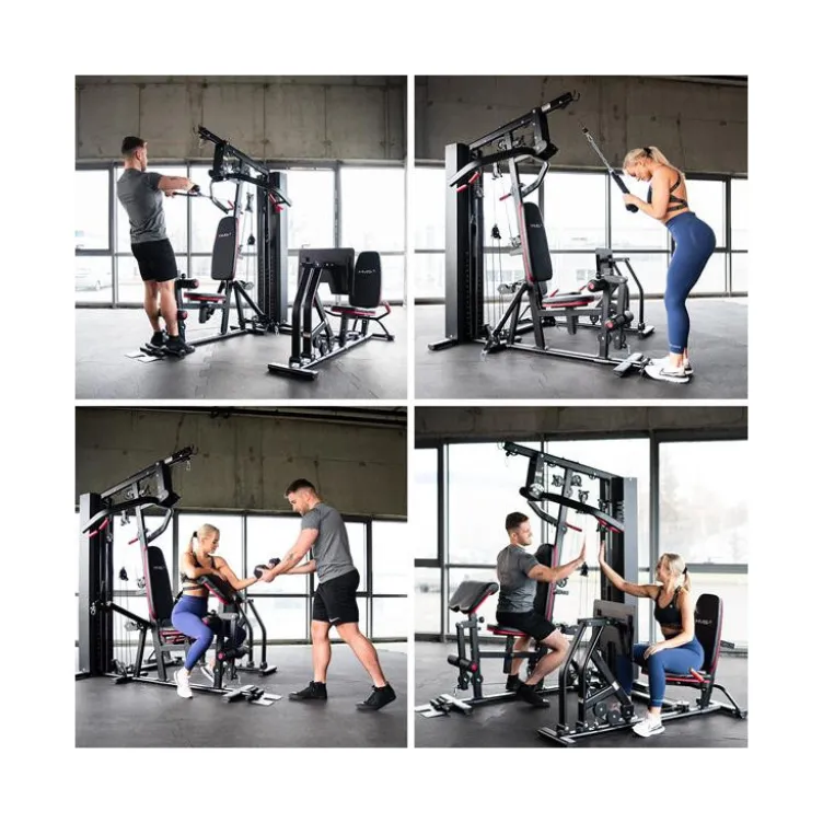 Station polyvalente multi-exercices de musculation avec presse à cuisses pour homegym