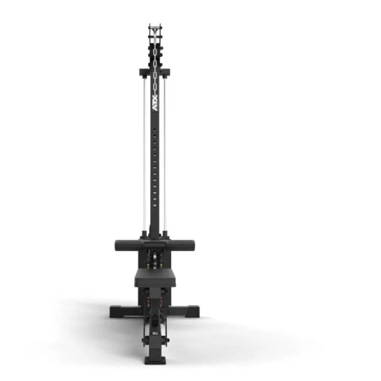 Station à poulie haute et basse ATX avec colonne de poids de 115 kg et repose-pieds réglable - Banc d'aviron rabattable