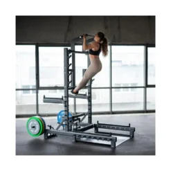 Station power rack à squat polyvalente avec fonction hip trust - Barres à dips et barre de traction intégrée