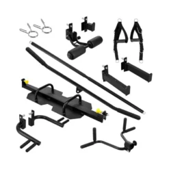 Station power rack 2 x 90 kg avec poulie vis à vis et multipress - Set d'accessoires inclus et capacité de charge 1000 kg