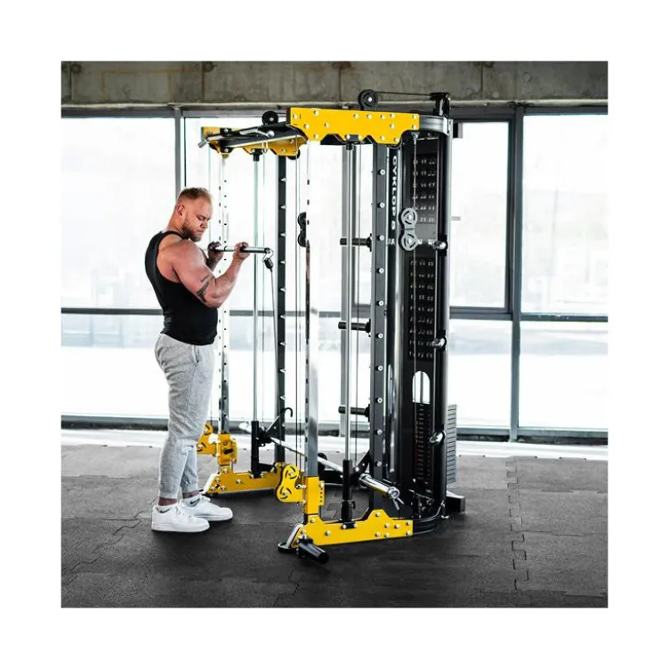 Station power rack 2 x 90 kg avec poulie vis à vis et multipress - Set d'accessoires inclus et capacité de charge 1000 kg