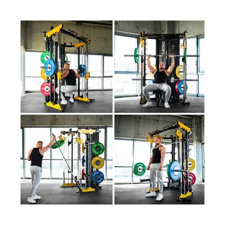 Station power rack 2 x 90 kg avec poulie vis à vis et multipress - Set d'accessoires inclus et capacité de charge 1000 kg