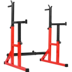 Station rack à squats réglable avec poignées de dips